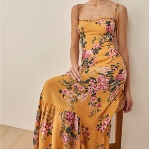 Reformation Yellow Floral Midi